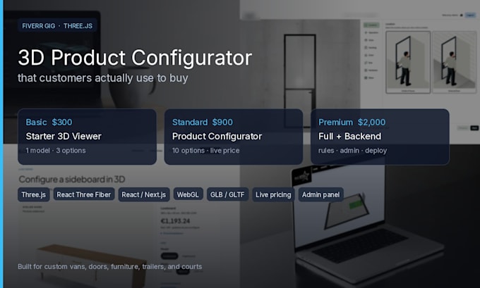build a 3d product configurator with three js for your website