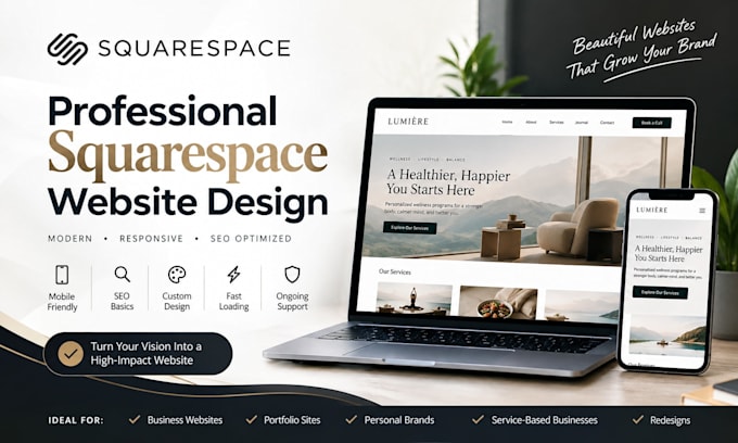design a professional squarespace website with SEO