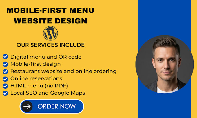 design a mobile first restaurant menu website with online ordering