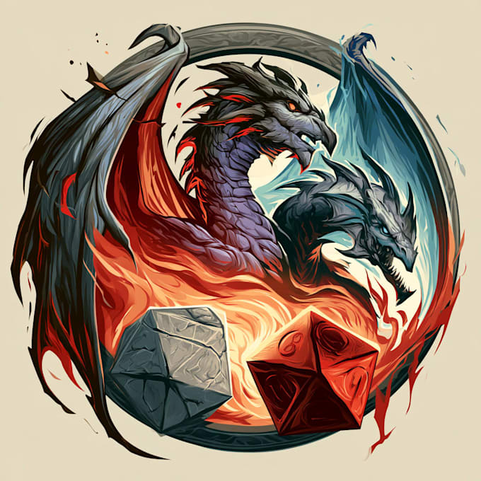 design beasts, monsters, fantasy logo or illustrations
