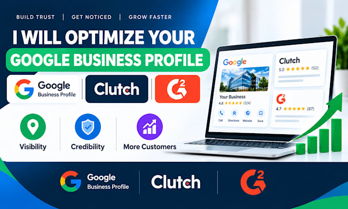 optimize google business profile, clutch gmb g2 profiles
