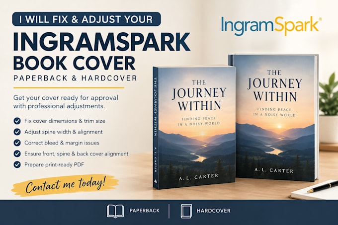 fix and adjust your ingramspark paperback and hardcover book cover