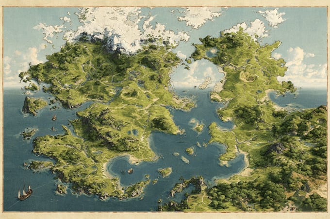 draw fantasy map illustration