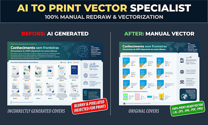 manually redraw and vectorize your ai art for print