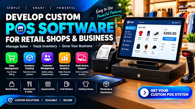 develop custom pos software for retail shops and business