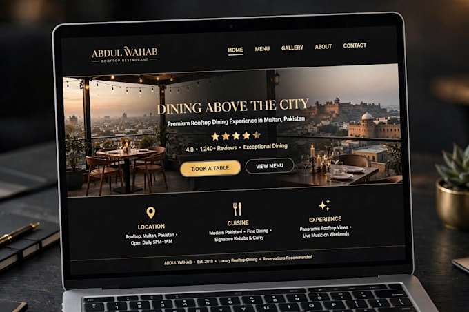 create luxury restaurant and cafe website design