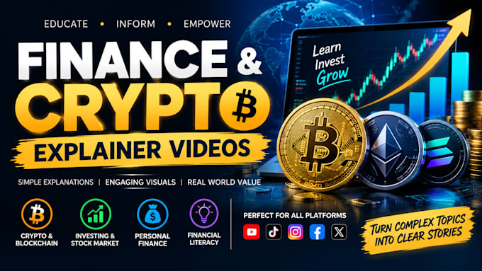 create professional finance and crypto explainer videos