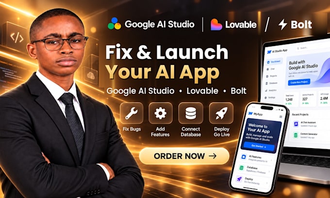 fix, finish, launch your google ai studio, lovable, bolt app