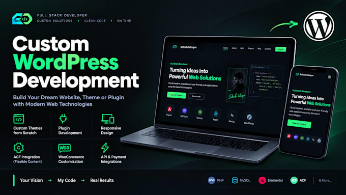 develop a custom wordpress plugin or theme in PHP
