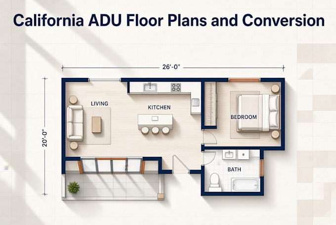create california adu floor plans and conversion drawings