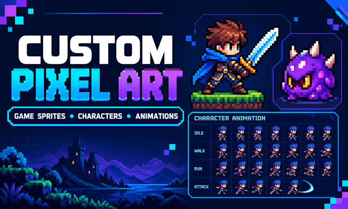 create pixel art sprites for your 2d game