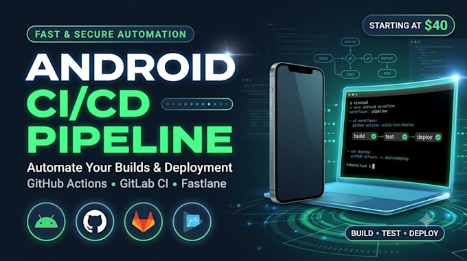 setup android ci cd pipeline using github actions or gitlab
