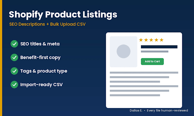 write SEO shopify product descriptions with a bulk upload CSV