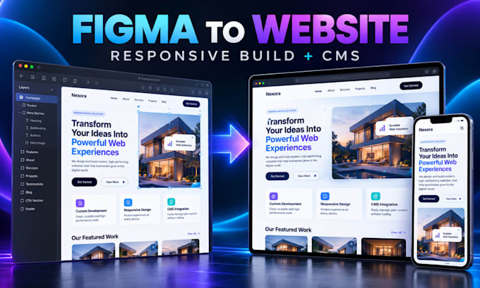 convert figma to webflow, framer or wordpress with cms