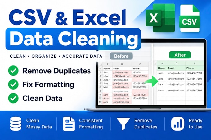 clean and organize your CSV and excel data