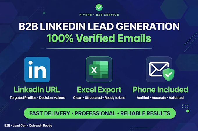 excel data entry and b2b linkedin leads with emails