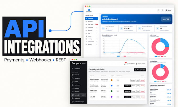 integrate rest apis, payment gateways and webhooks