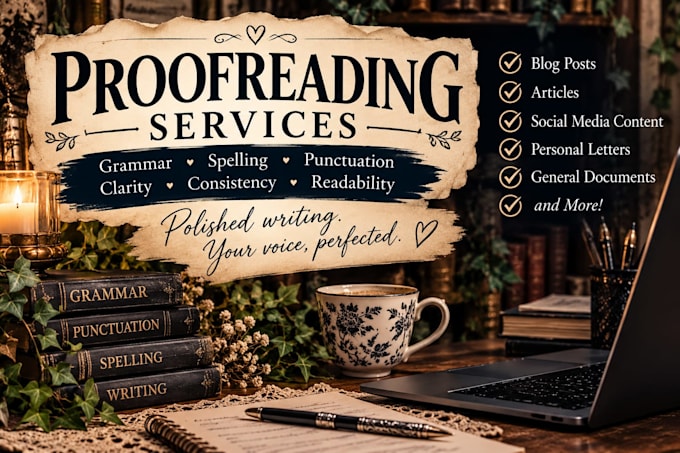 proofread and correct grammar, spelling, and punctuation
