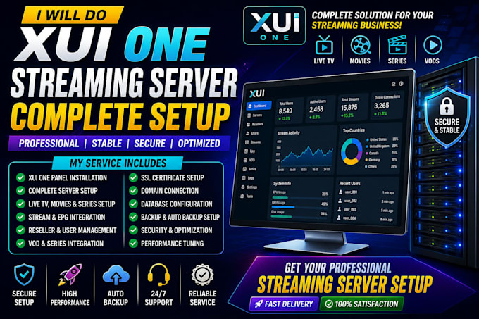 do best iptv server xtream ui xui one, restream service, api, ssl, epg con