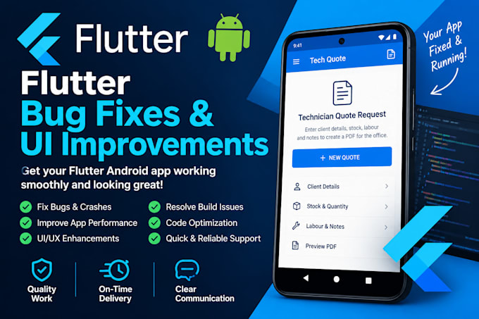 fix bugs and UI issues in your flutter android app