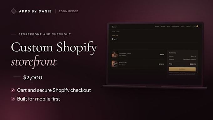 build a custom shopify store with secure checkout