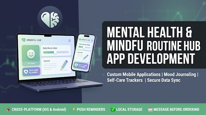 develop custom mental health, mindfulness tracker, adhd and self care web app