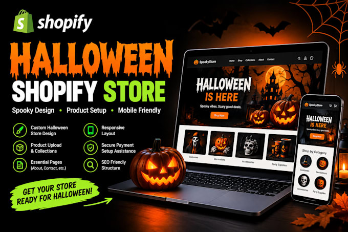 design a halloween shopify store for dropshipping