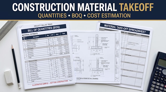 do construction material takeoff and boq for dallas tx