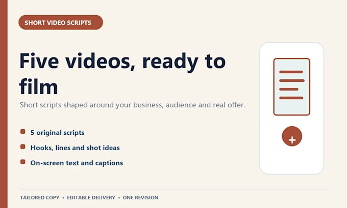 write 5 short video scripts for your business