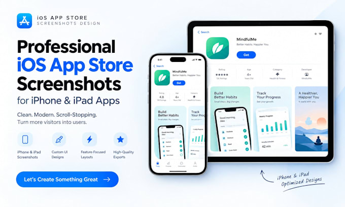 create ios app store screenshots for iphone and ipad apps