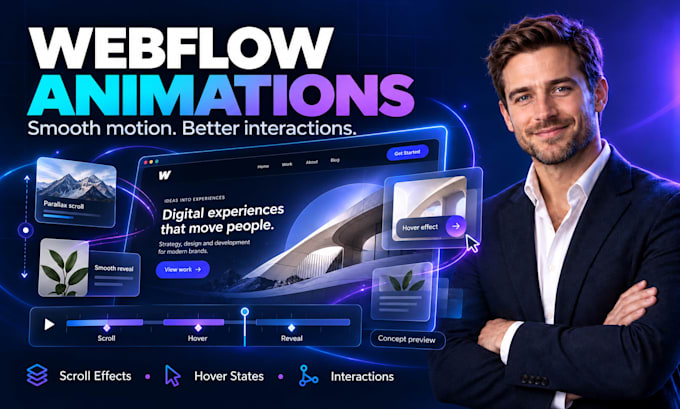 create custom webflow animations and scroll interactions