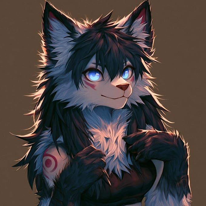 create a professional furry character concept design