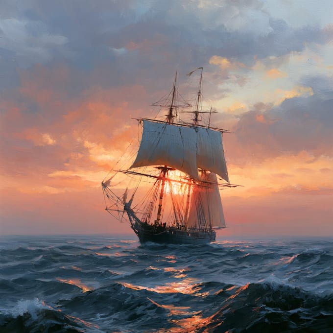 create ship oil painting for you