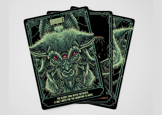 do custom trading card illustration