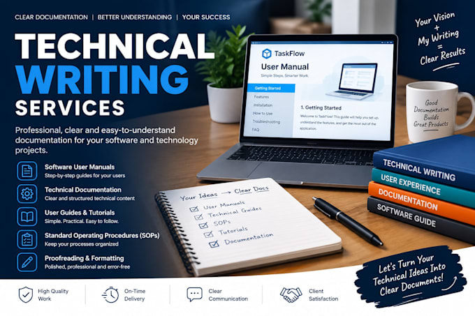write professional software user manuals and technical documentation