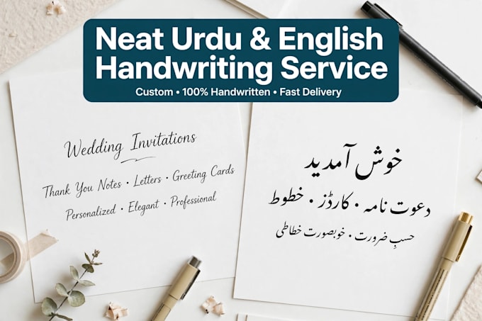 do neat urdu and english handwriting for assignments and notes