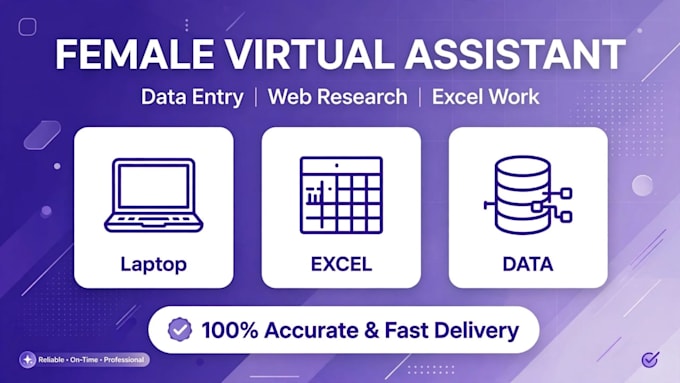 be your female virtual assistant for fast data entry and web research
