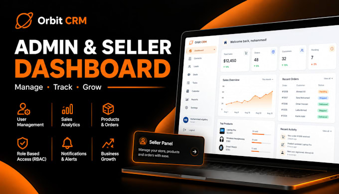fullstack admin and seller dashboards
