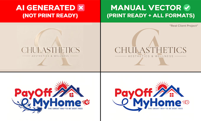 fix, recreate, and manually vectorize your ai generated logo