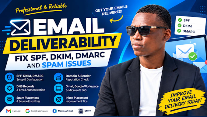 fix email deliverability, spf dkim dmarc and spam issues