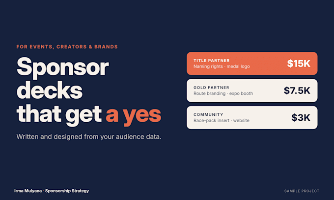 write and design a sponsorship proposal deck for your event