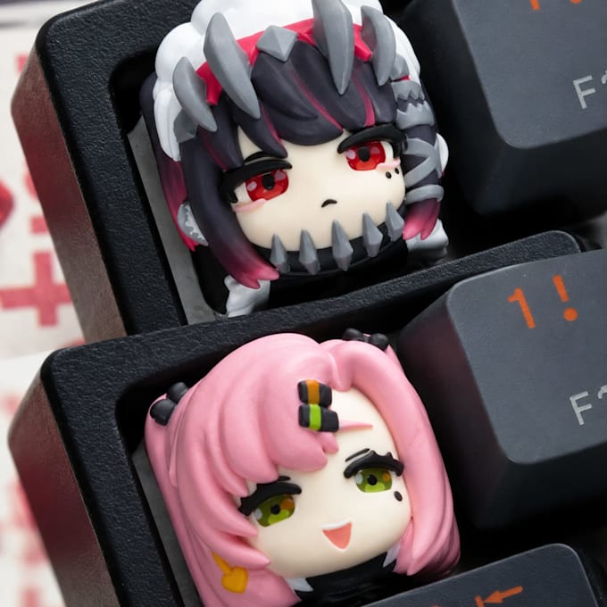 sculpt custom 3d printable artisan keycap models for gaming keyboards and anime