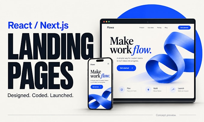 build a custom react or nextjs landing page for your startup