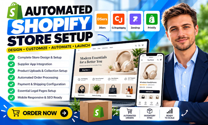 build automated shopify store or shopify website setup