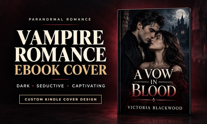 create a vampire romance ebook cover for kindle