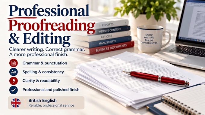 proofread and edit your documents in british english