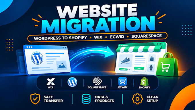 migrate wordpress website to shopify wix ecwid squarespace migration to shopify