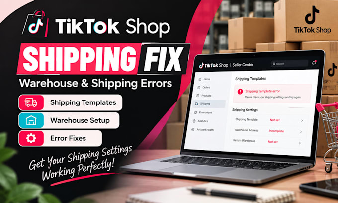 fix tiktok shop shipping template and warehouse setup errors