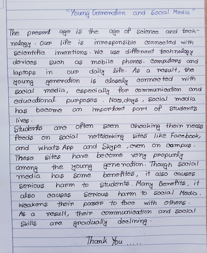 write notes and letters in neat handwriting