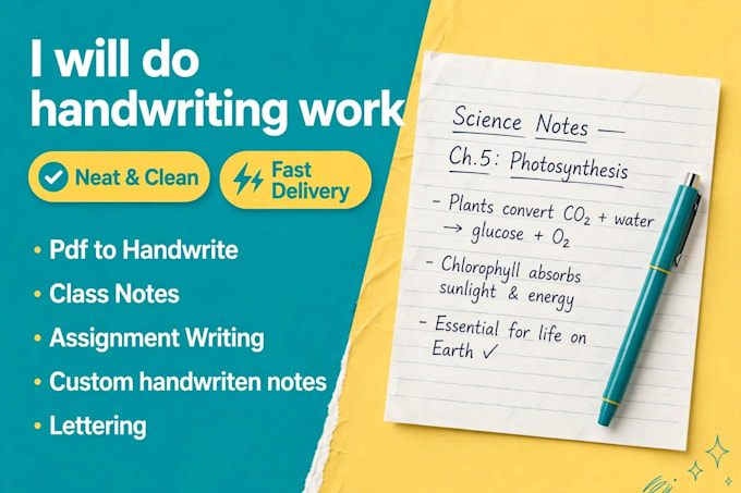 write notes and letters in neat handwriting